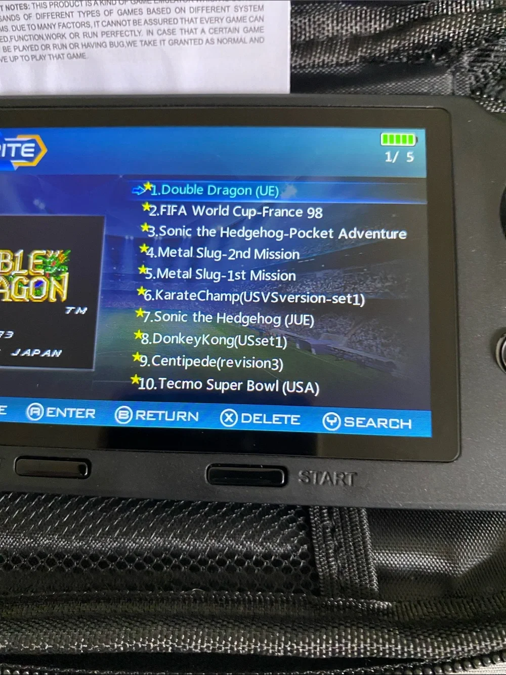 SF3000 Portable Retro Game Player - Black with Soft carrying case